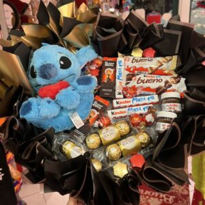 Bouquet di cioccolatini personalizzabile con peluche Stitch