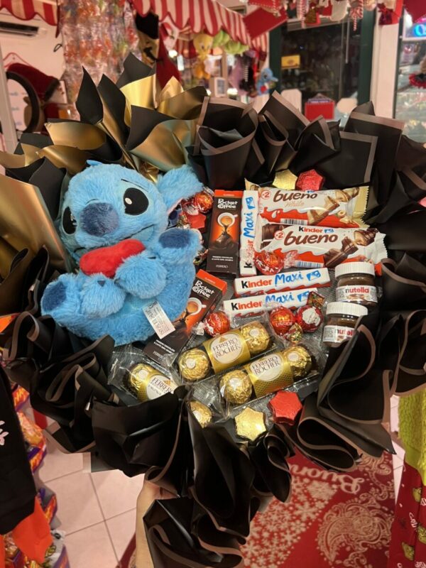 Bouquet di cioccolatini personalizzabile con peluche Stitch